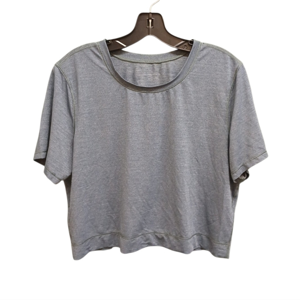 lululemon athletica Blue Cropped Short Sleeve Tee Size 8